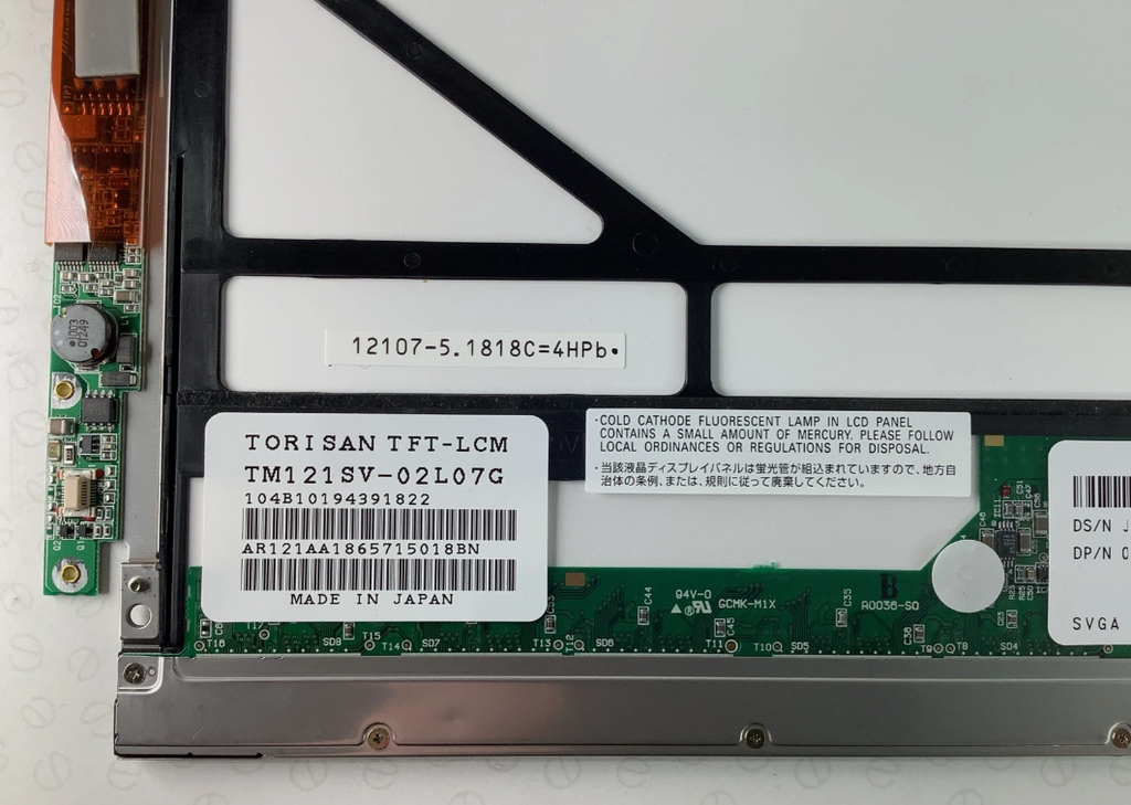 Torisan TM121SV-02L07G 12.1" SVGA LCD Laptop Screen Display Panel 800 x 600