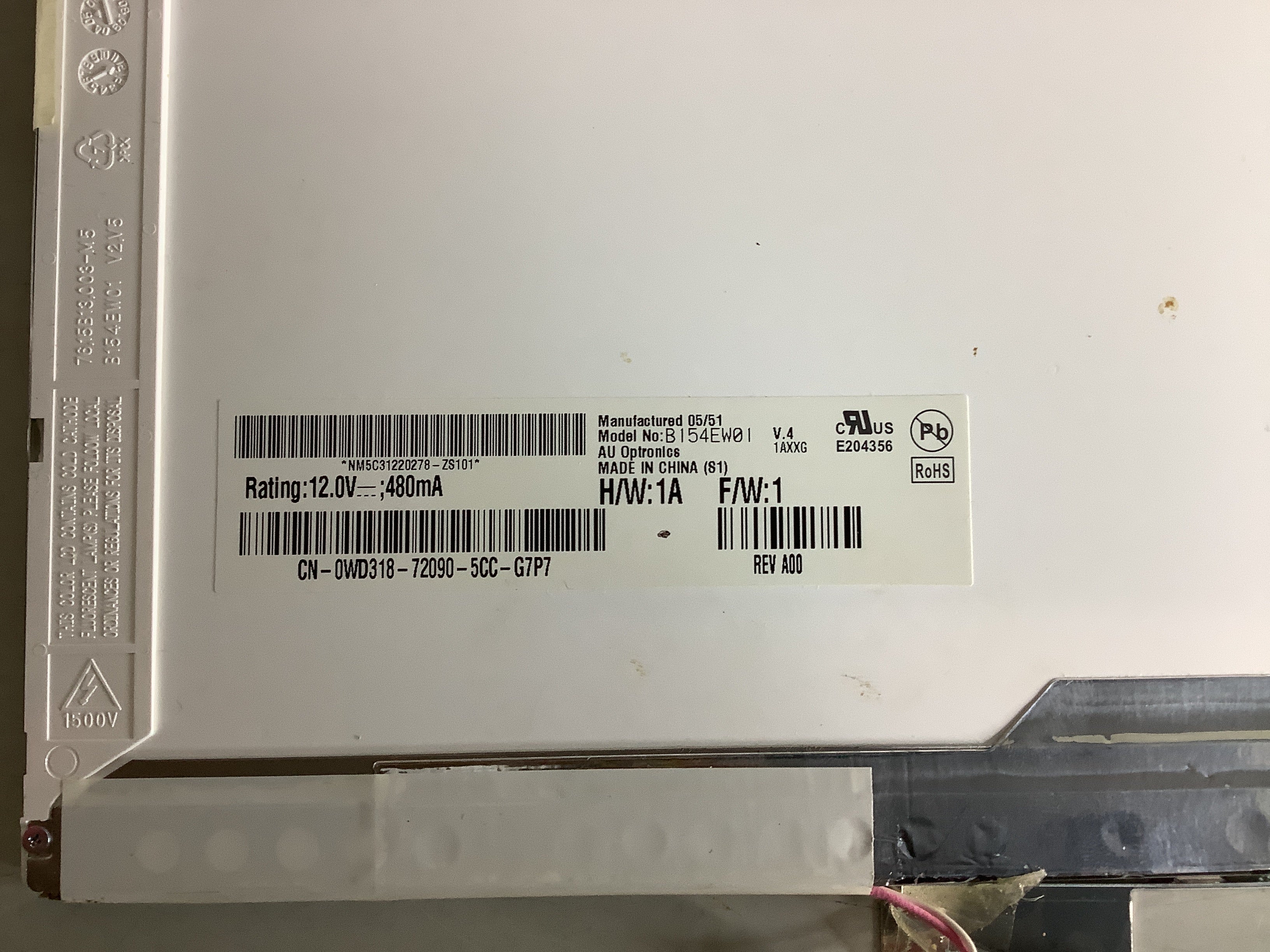 B154EW01 V.4 laptop screen image 4