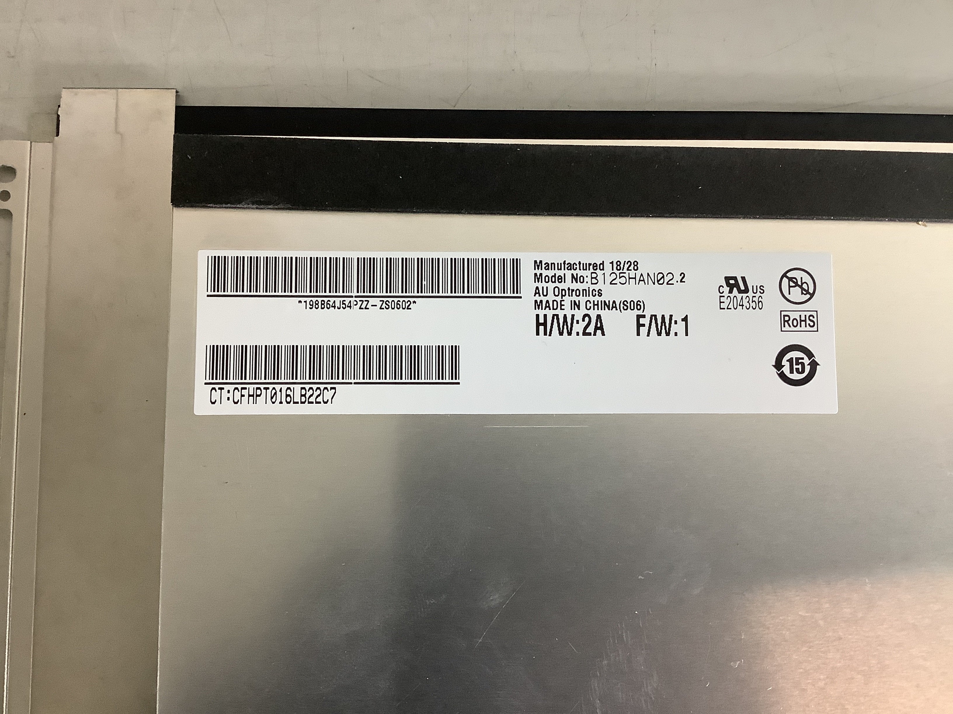 B125HAN02 .2 laptop screen image 4