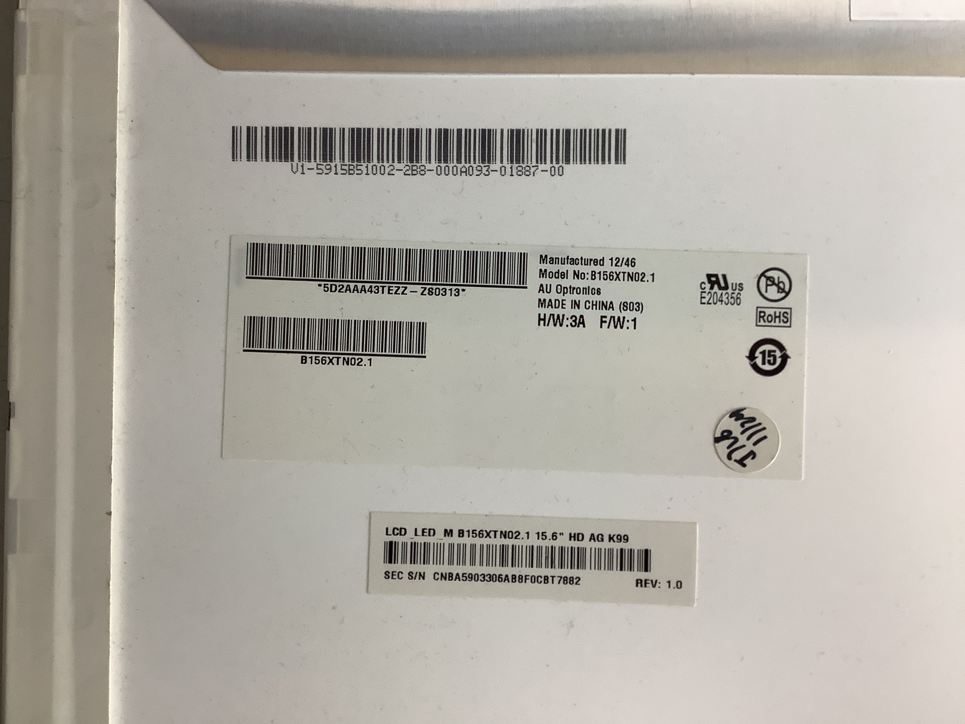 B156XTN02.1 laptop screen image 3