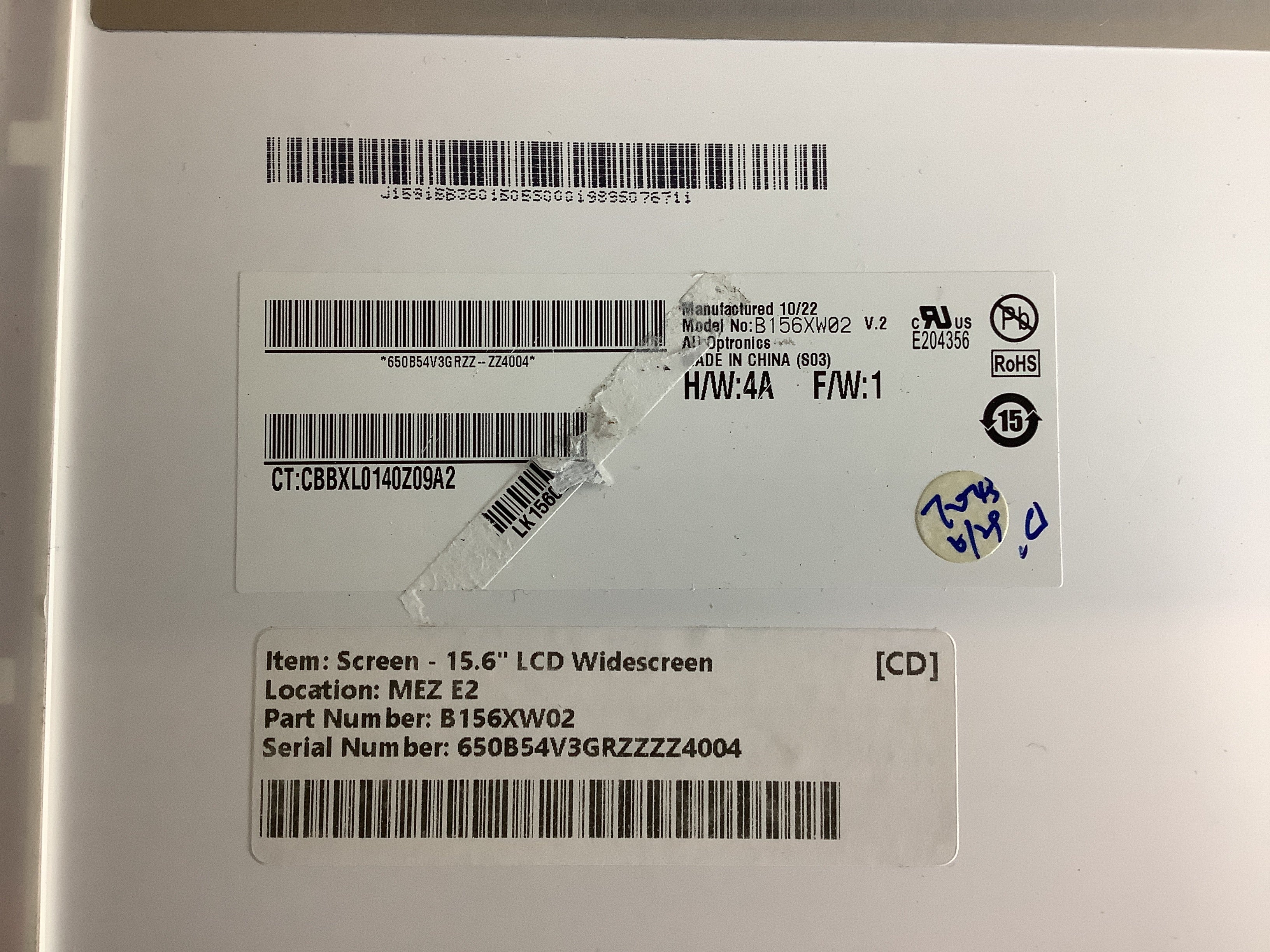 B156XW02 V.2 laptop screen image 4