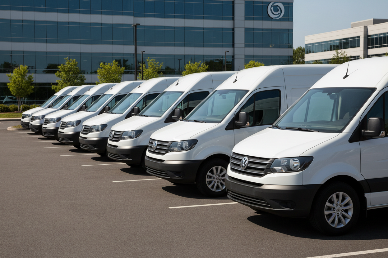 fleet of business vans
