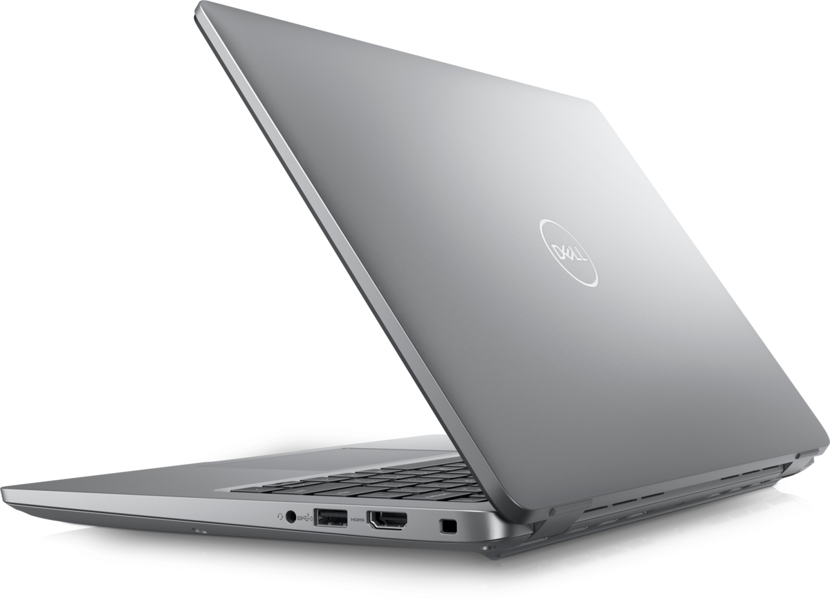 Dell Latitude 5440 laptop rear angle view showing Ethernet, USB-A and Thunderbolt 4 USB-C ports